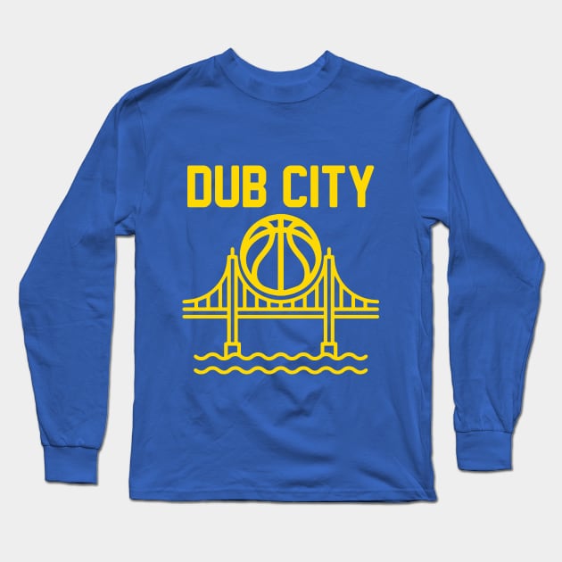 Golden State Warriors - Dub City - Bridge and Ball Long Sleeve T-Shirt by mymainmandeebo